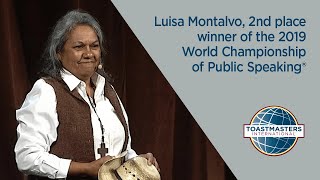 Luisa Montalvo 2nd place winner of 2019 World Championship of Public Speaking® [upl. by Oigile]