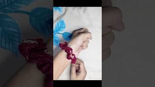 How to make scrunchies at home  diy viral scrunchies hairaccessories shorts haircare explore [upl. by Eirrod956]