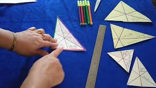 Activity guide for teachers to explain median altitude centroid orthocenter by paper folding [upl. by Ciel29]