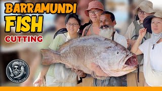 Fastest Huge Barramundi Fish Cutting Skills  Amazing Cutting Skills [upl. by Trutko]