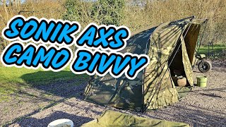 SONIK AXS CAMO BIVVY UNBOXING ASSEMBLY AND REVIEW  CARP FISHING [upl. by Turrell]