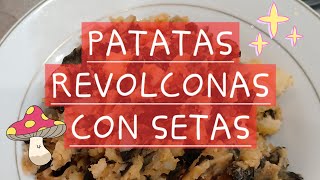 patatas revolconas con setas apta para vegetarianos receta veganfood patata [upl. by Eittak]