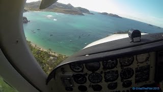 Landing at St Barths TFFJ Pilots View  Left Pattern RWY 28 Part 2 [upl. by Ymerej]