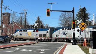 Railroad crossing with Amtrak Lakeshore Limited in Ashland MA [upl. by Htebyram]