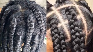 Reverse Rubber Band Method Easy Retouch On Jumbo Box Braids [upl. by Docilla]