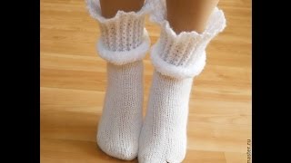 Красивые вязаные носки Beautiful knitted socks [upl. by Leunamme]