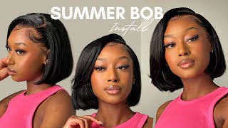 PERFECT SUMMER BOB WIG INSTALL  ALIPEARL HAIR [upl. by Eilagam]