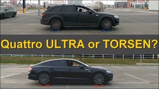 Quattro ULTRA or TORSEN Audi A4 Allroad vs Audi A5 Sportback  4x4 test on rollers [upl. by Ayamahs11]