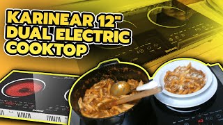 Karinear 12quot Dual Electric Cooktop Review amp Penne Alla Bolognese [upl. by Ford146]