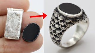 how to make silver signet ring  signet ring for men [upl. by Amhser]