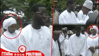 Touba  Arrivée très sobre du Pr Diomaye en compagnie de la 1ère Dame Chez le Khalife SMountakha [upl. by Eydie]