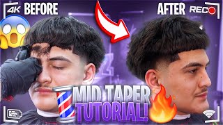 Step By Step Mid Taper Tutorial W Line Up 😱Haircut Tutorial💈 [upl. by Haidebez]