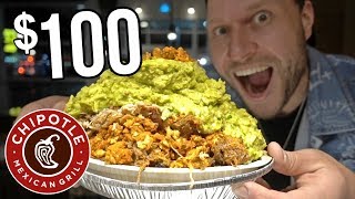 100 Chipotle Burrito Bowl CHALLENGE [upl. by Inanaup]