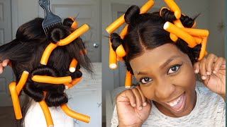 how to put curls without heat styling bob wig ft beaufox hair [upl. by Elias]