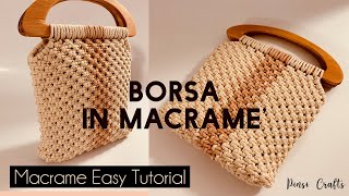 TUTORIAL BORSA IN MACRAME  handmade macramè bag tutorial DIY [upl. by Eatnoid793]