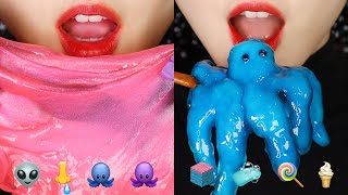 I ATE ALIENS 👽 GALAXY FOOD ASMR TAPIOCA PEARL ASMR EMOJI FOOD ASMR 🛸 [upl. by Efioa]