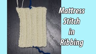 Mattress Stitch in Ribbing [upl. by Ettennek]