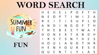 Word Search  Word Puzzle  Find the Hidden Word  SUMMER Edition [upl. by Bennet]