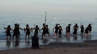 Beltane Border Morris dance Vixana just for fun in the sea Teign Maritime Shanty Festival 992023 [upl. by Zere]