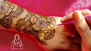 Latest Beautiful Floral Henna Design For Back Hand  Beautiful Floral Henna Tutorial [upl. by Benzel]