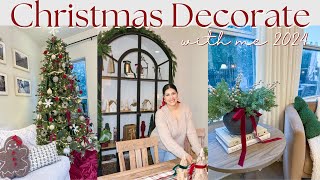 NEW CHRISTMAS DECORATE WITH ME 2024  Christmas Decor Ideas  Living Room and Kitchen  Part 1 [upl. by Gleeson355]