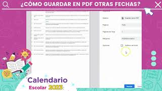 ¿CÓMO GUARDAR EN PDF OTRAS FECHAS  Calendario Escolar 2023 [upl. by Ellenrahc349]