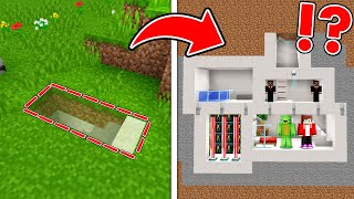 How JJ and Mikey Built a SECRET UNDERGROUND BASE in Minecraft  Maizen BUILD CHALLENGE [upl. by Aday]