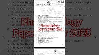 D Pharma 2nd year Pharmacology Paper pharmacy paper [upl. by Edahs]