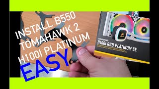 How to Install H100i RGB Platinum to Tomahawk B550these BRACKETS [upl. by Bazluke461]