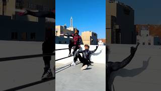 Miles Morales VS Peter Parker spiderman superhero fitness [upl. by Aholah540]