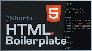 HTML Boilerplate in less than 5 seconds shorts [upl. by Ainatit396]