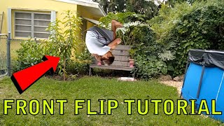 How to learn a front flip without mats  how to lant front flips higher [upl. by Wilinski]