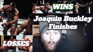 MMA GURU Reacts To EVERY FINISH In Joaquin Buckley Fights In The UFC [upl. by Icak455]