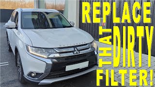 How to replace the cabin filter Mitsubishi Outlander 2013 2014 2015 2016 2017 2018 2019 2020 2021 [upl. by Lodge13]