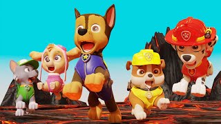 Paw Patrol Game Volcano Erupts Will Chase Skye Rocky Rubble amp Marshall Escape in Time [upl. by Rol]