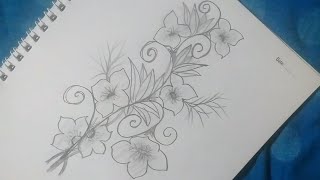 Flower drawing easy method step by step [upl. by Sitelc]