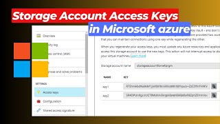 How to Find Storage account Access keys in Microsoft Azure  Account access keys Azure Storage [upl. by Eaneg]