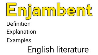 Enjambment  Enjambment in literature  What is enjambment  Enjambment definition [upl. by Nylra37]