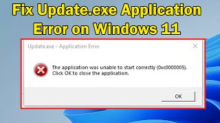 How to Fix Updateexe Application Error on Windows 11  resolve the Updateexe [upl. by Siwel]