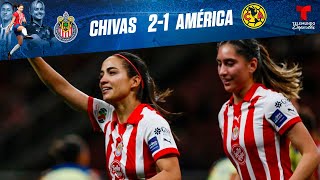 Chivas Femenil vs América Femenil 21 Highlights amp Goles  Telemundo Deportes [upl. by Porta]