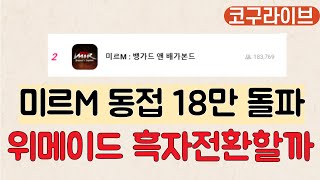 코구점심라방 미르M 동접자 18만명 돌파 위메이드 흑자전환 가능할까 미르M동접자미르4흑도사애니팡매치위믹스AMA [upl. by Ellecrad524]