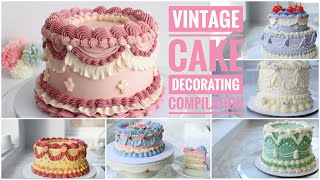 Vintage Cake Decorating  Satisfying Piping Compilation  How to Make Cake  Cake StyleTrend 2021 [upl. by Fernald]