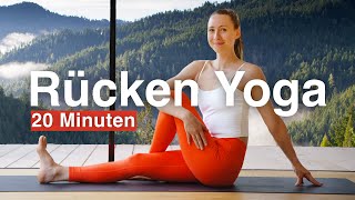 Rücken Yoga für Anfänger 20 Minuten  Lower Back Pain Relief  unterer Rücken  Hüfte [upl. by Puduns332]