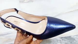 Fioralba Navy Tuscany Leather Slingback [upl. by Nikola577]