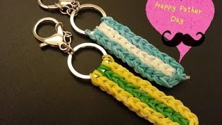 Triple Single Backpack Tag DIY Colorful Loom Bracelet Tutorial  How To [upl. by Mcclelland31]