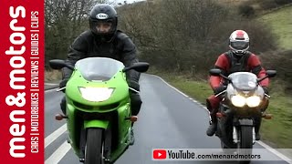 Kawasaki ZX9R vs Honda Fireblade Comparison 1998 [upl. by Nehepts]