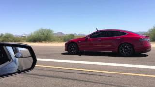 1500 Horsepower GT500 Blows Motor vs Tesla P85D [upl. by Netloc]