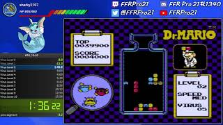 NES  Dr Mario 010 Speedrun  1551 [upl. by Eyllib562]