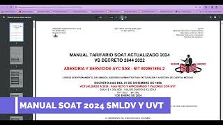 DESCARGAR MANUAL TARIFARIO SOAT 2024 [upl. by Azne]