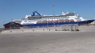 The quotCelestyal Journeyquot cruise ship moored at the quotAlexander the Greatquot terminal in Thessaloniki [upl. by Shamrao]